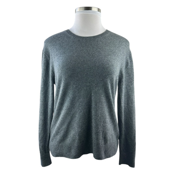 Everlane The Classic Crew in Cashmere Charcoal Dark Gray Sweater Cozy Soft Large - Picture 2 of 16